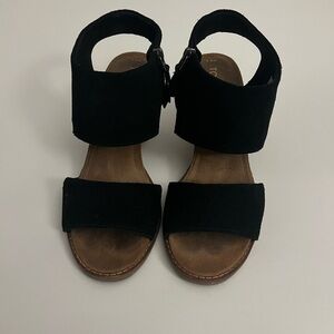 Toms Black Suede Majorca Sandals